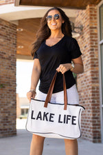 Load image into Gallery viewer, Canvas Beach Bag - Lake Life
