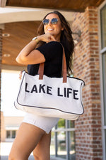 Load image into Gallery viewer, Canvas Beach Bag - Lake Life
