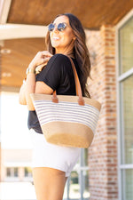 Load image into Gallery viewer, Zipper Bucket Bag - Cream and Tan
