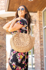 Load image into Gallery viewer, Soft Wicker Bag - Mocha Circle
