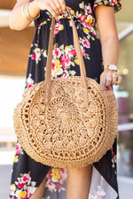Load image into Gallery viewer, Soft Wicker Bag - Mocha Circle

