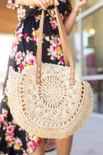 Load image into Gallery viewer, Soft Wicker Bag - Cream Circle
