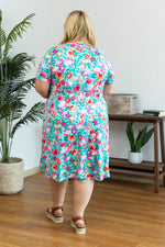 Load image into Gallery viewer, Tinley Dress - Aqua and Pink Floral
