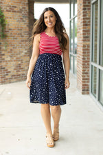 Load image into Gallery viewer, Kelsey Tank Dress - Stars and Stripes
