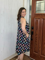 Load image into Gallery viewer, Leisure Chevron Dress in Black

