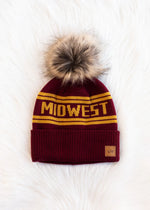 Load image into Gallery viewer, Midwest Pom Hat In Maroon/Gold
