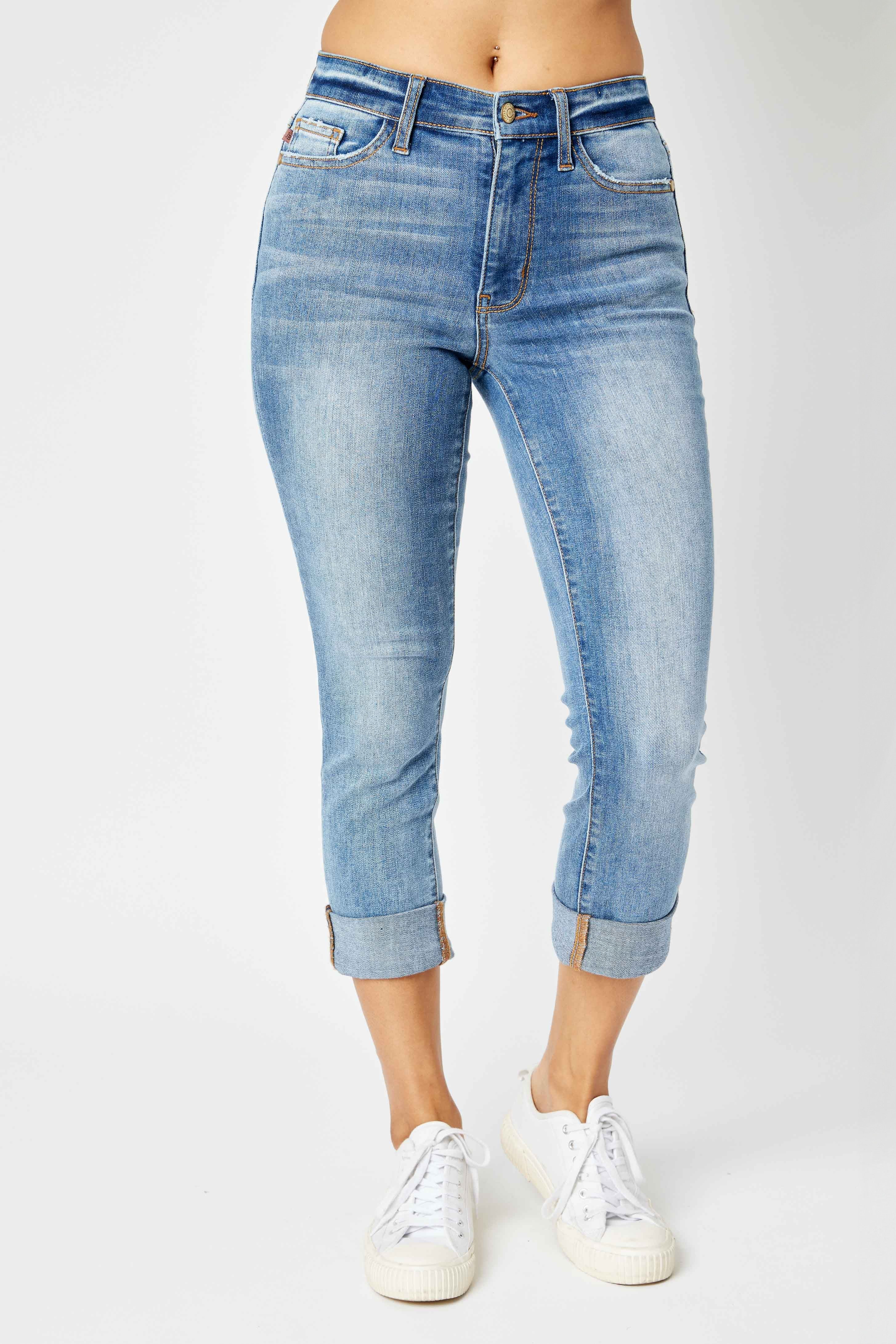 Hazel Cuffed Judy Blue Capri FINAL SALE