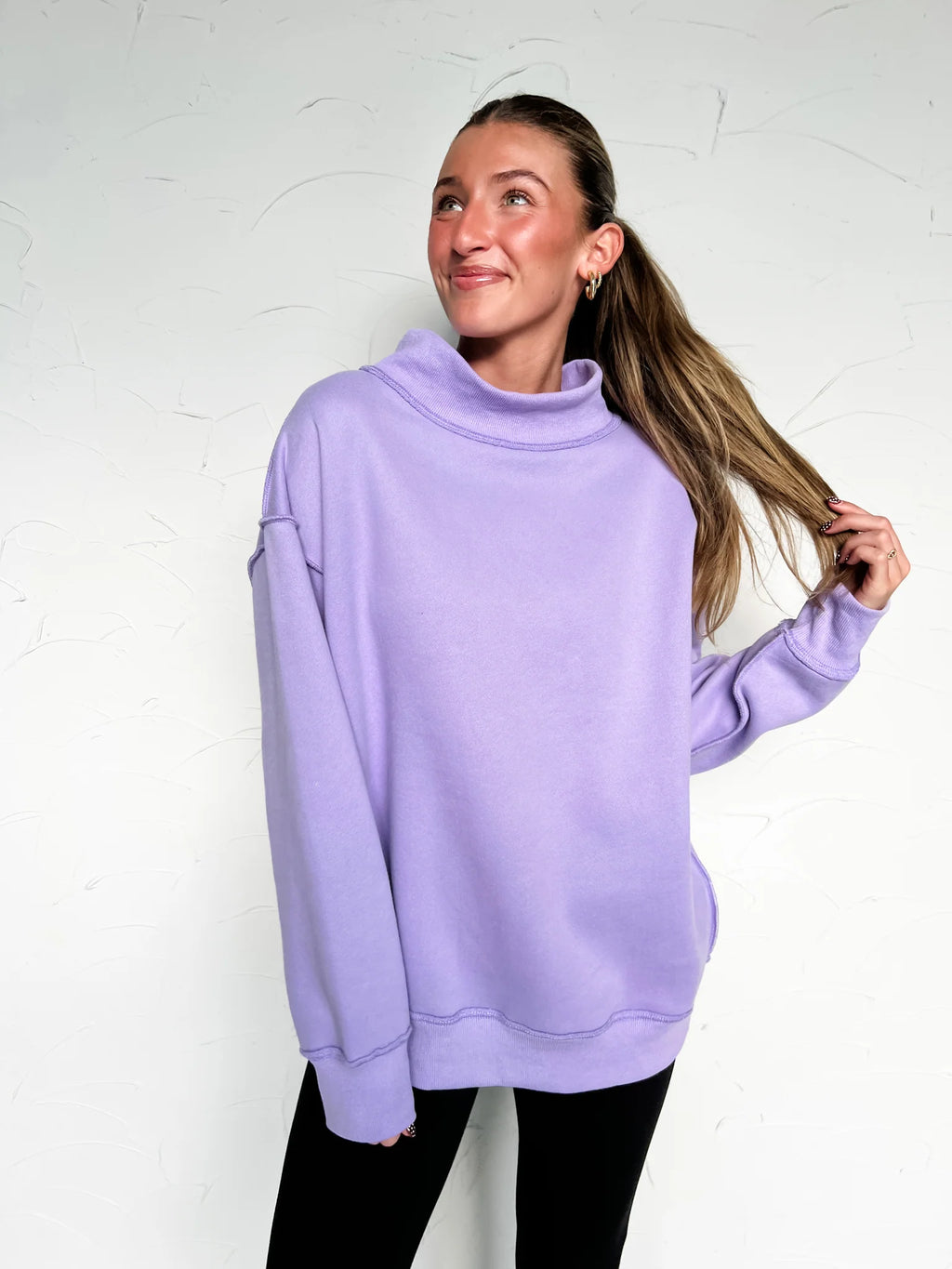 Coming Soon! Mock Neck Sweater in Lavender
