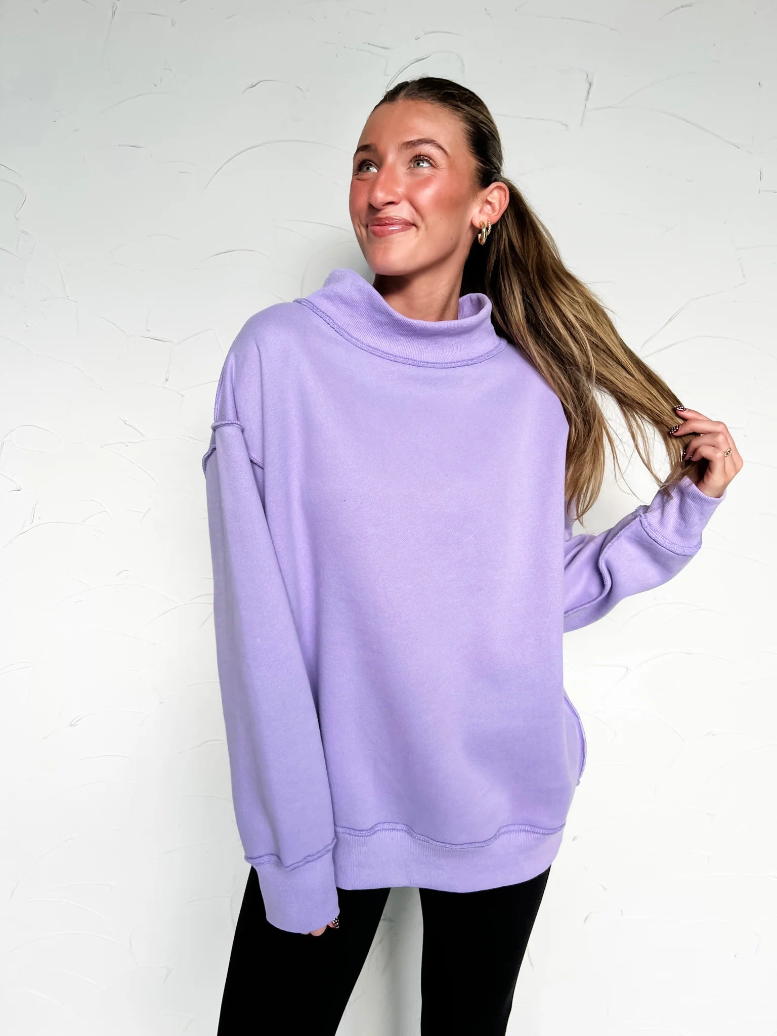 Coming Soon! Mock Neck Sweater in Lavender