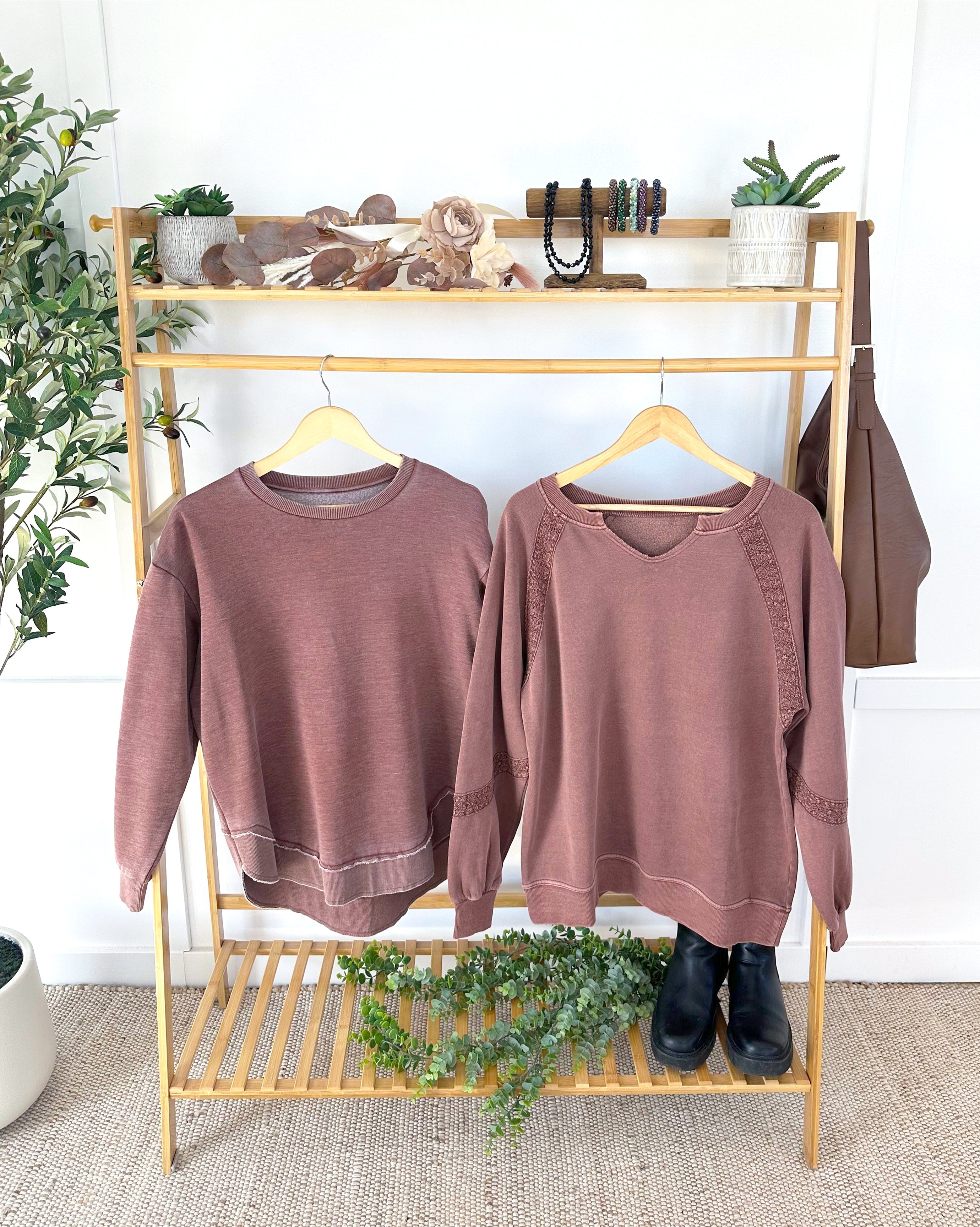 Vintage Wash Pullover - Brown