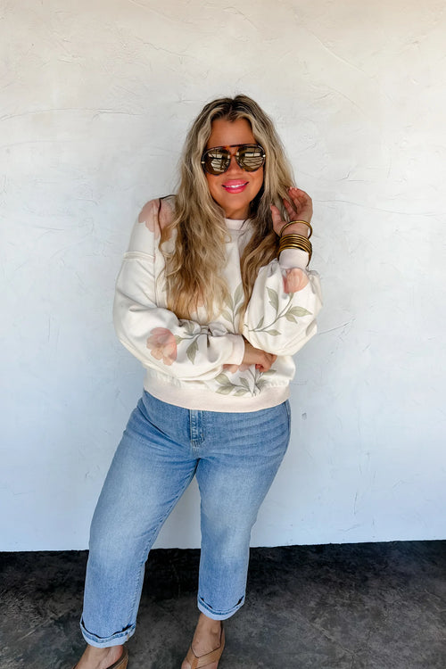 {Pre-Order} Spring Floral Pullover-Two Styles