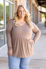 Load image into Gallery viewer, Long Sleeve Sarah Ruffle - Mocha
