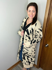 Harper Heavyweight Animal Print Cardigan