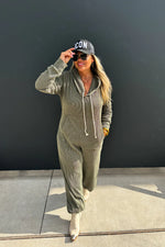 Load image into Gallery viewer, Ribbed Hayden Hooded Jumpsuit
