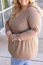 Load image into Gallery viewer, Long Sleeve Sarah Ruffle - Mocha
