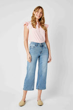 Load image into Gallery viewer, Let&#39;s Cause Trouble Judy Blue Crop Jeans
