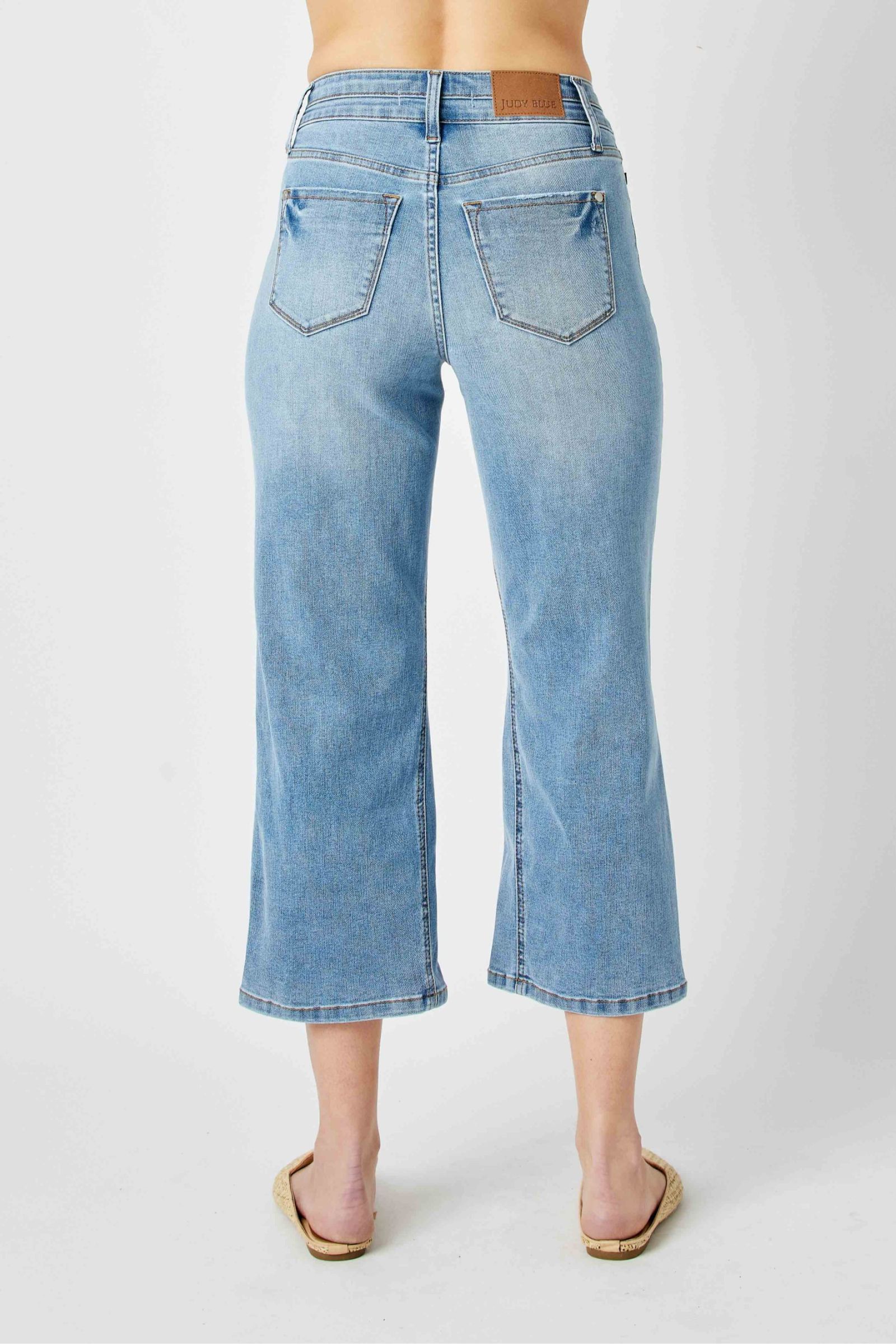 Let's Cause Trouble Judy Blue Crop Jeans