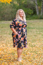 Load image into Gallery viewer, Taylor Dress - Black Fall Floral Mix
