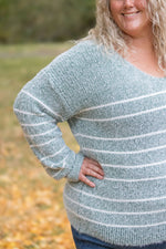 Load image into Gallery viewer, Cozy Striped Sweater - Green
