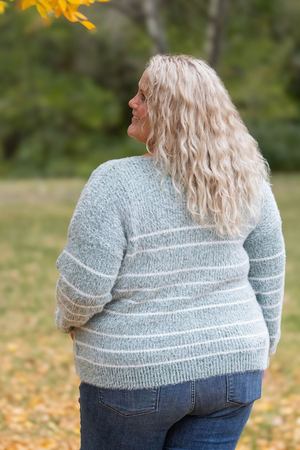 Cozy Striped Sweater - Green