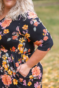 Taylor Dress - Black Fall Floral Mix