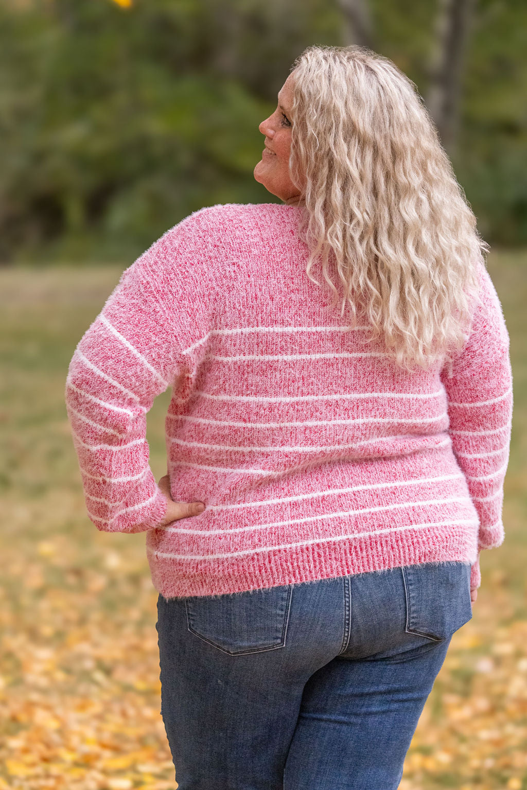 Cozy Striped Sweater - Red