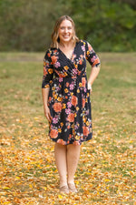 Load image into Gallery viewer, Taylor Dress - Black Fall Floral Mix
