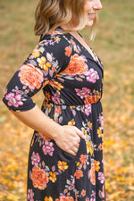 Load image into Gallery viewer, Taylor Dress - Black Fall Floral Mix
