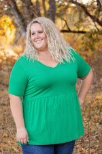 Load image into Gallery viewer, Sarah Ruffle Short Sleeve - Green
