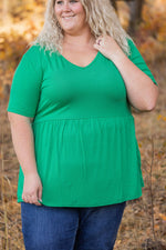 Load image into Gallery viewer, Sarah Ruffle Short Sleeve - Green
