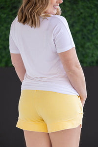 French Terry Stevie Shorts - Lemon Drop