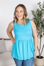 Load image into Gallery viewer, Renee Ruffle Tank - Ocean Blue
