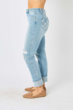 Load image into Gallery viewer, Lucky Stars Judy Blue Boyfriend Jeans
