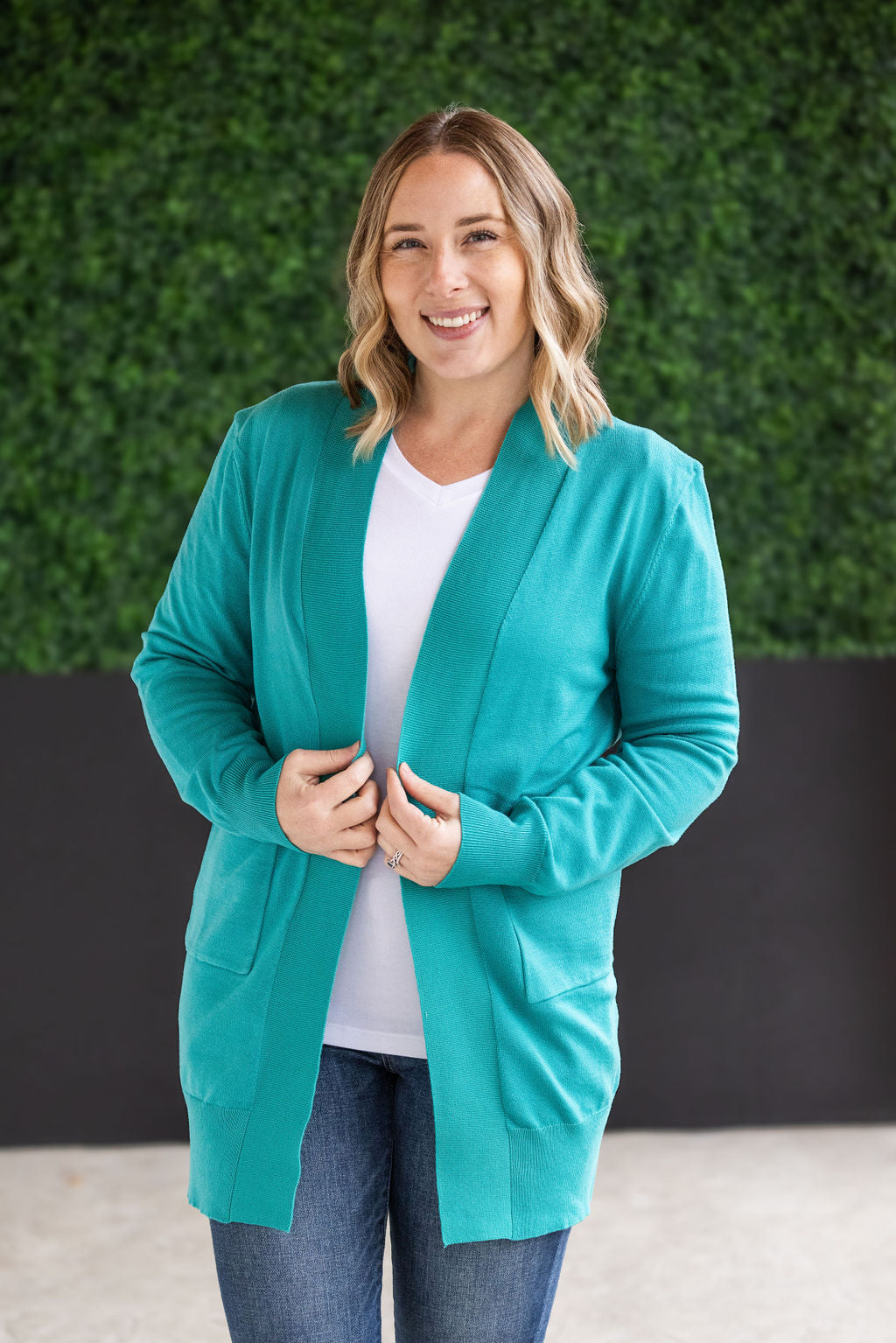 High Pocket Cardigan - Teal FINAL SALE