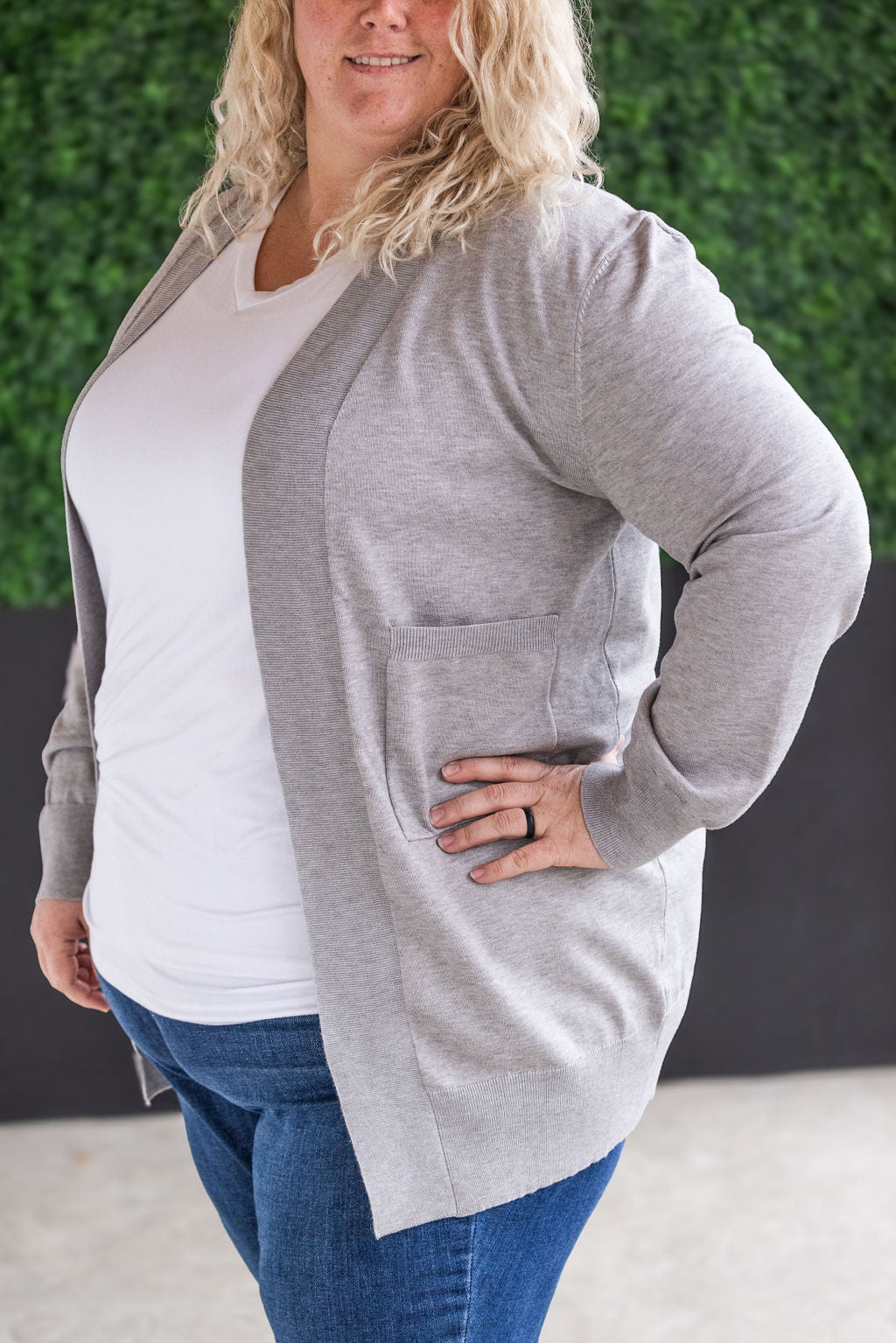 High Pocket Cardigan - Grey FINAL SALE