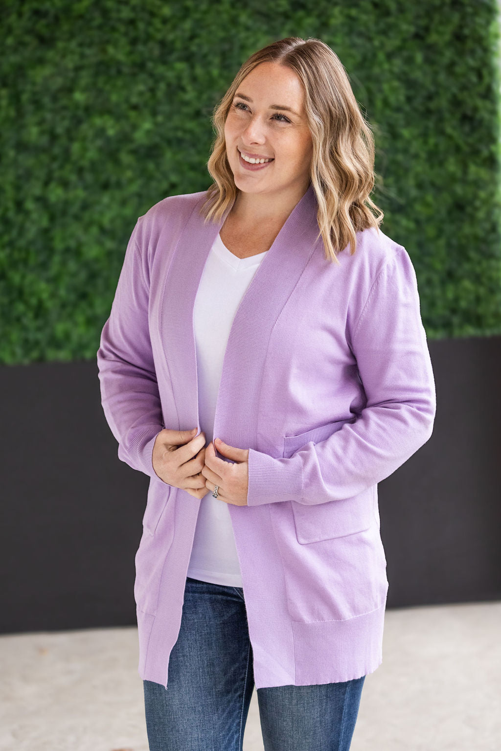 High Pocket Cardigan - Lavender FINAL SALE