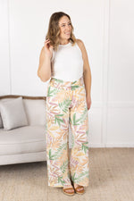 Load image into Gallery viewer, Presley Palazzo Pants - Mauve and Green Palm
