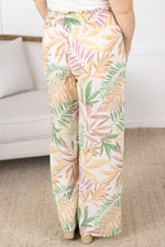 Load image into Gallery viewer, Presley Palazzo Pants - Mauve and Green Palm
