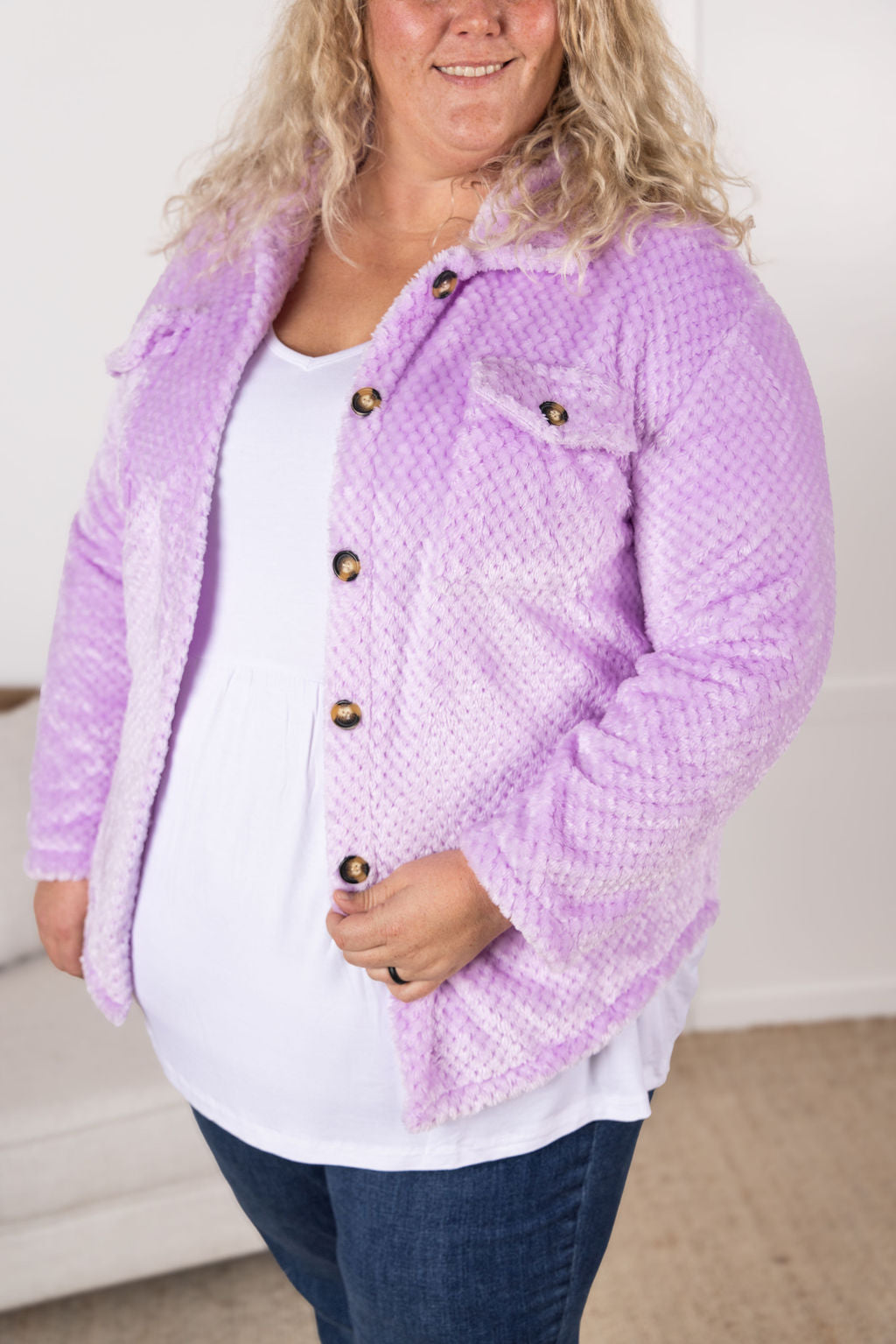 Fleece Shacket - Lavender