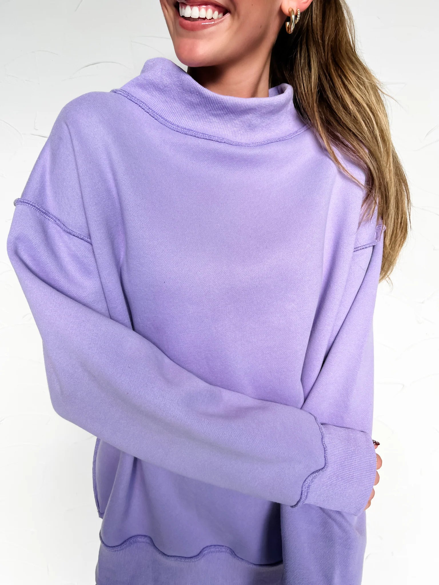 Coming Soon! Mock Neck Sweater in Lavender