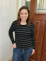 Load image into Gallery viewer, Sarah Striped Top In Black
