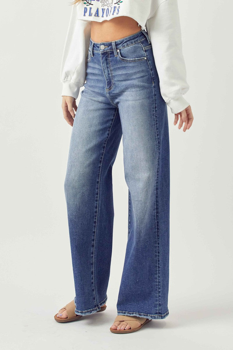 Requirements Wide Leg Long Inseam Risen Jeans