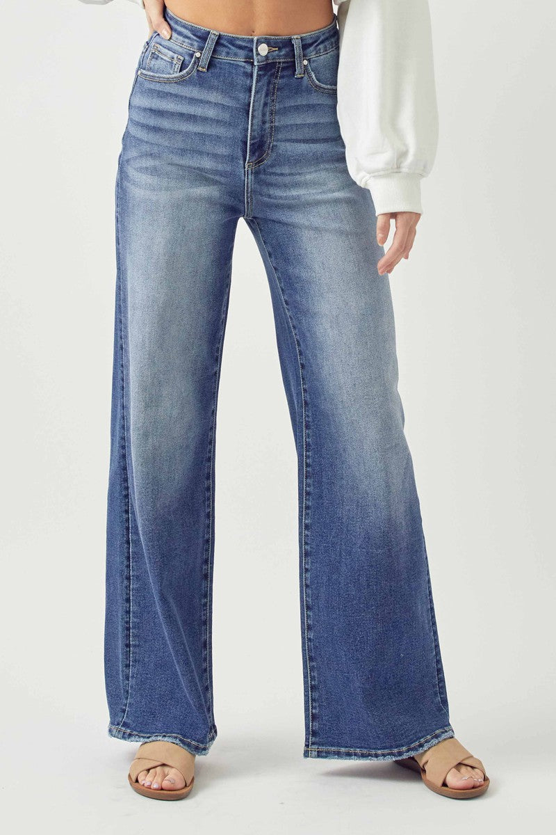 Requirements Wide Leg Long Inseam Risen Jeans