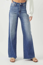 Load image into Gallery viewer, Requirements Wide Leg Long Inseam Risen Jeans
