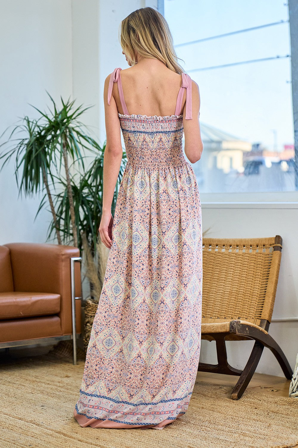 Desert Blush Smocked Maxi Dress