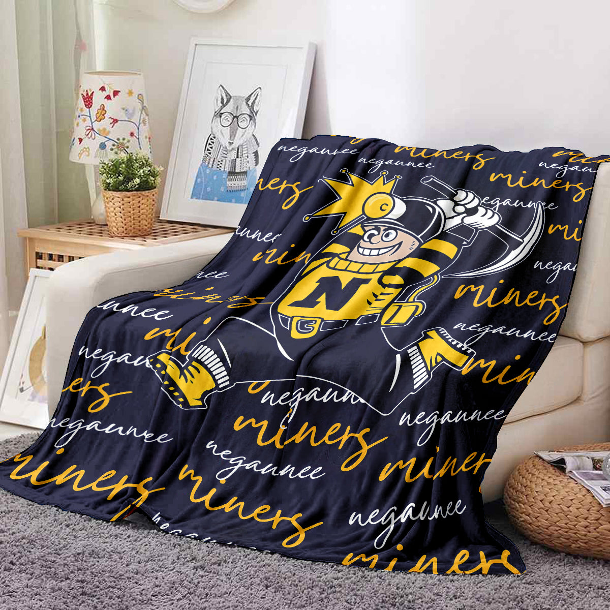 PRE-ORDER Negaunee Miners Fleece Blanket