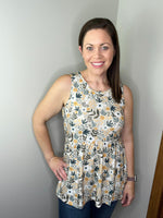 Load image into Gallery viewer, Renee Ruffle Tank - Boho Olive Floral
