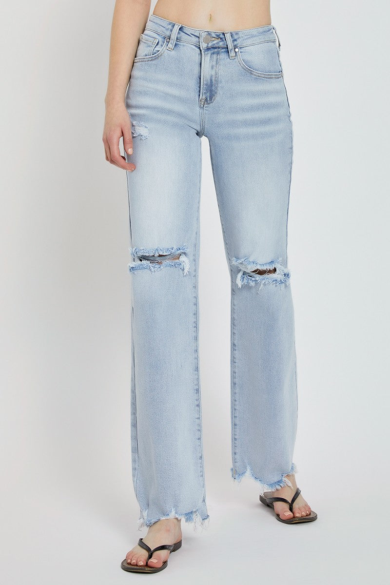 Keep It Light Risen Wide Leg Jeans