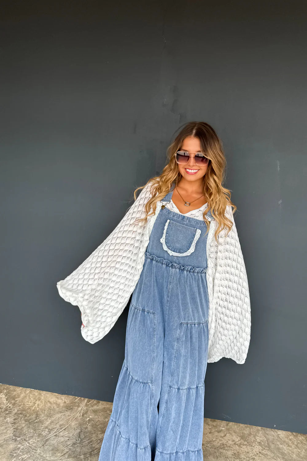 {Pre-Order} Boho & Lace Denim Overalls