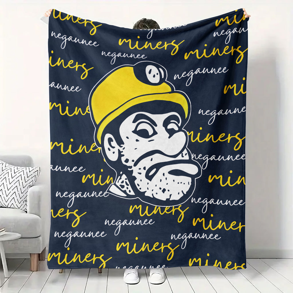 Negaunee Miners Retro Fleece Blanket